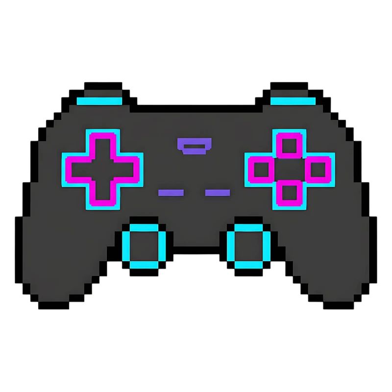Autocollant Pixel Game Controller Retro 8 Bits Shirt