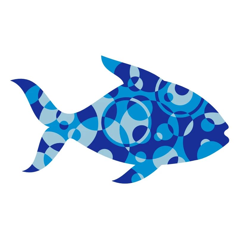A fish made of shapes and patterns
