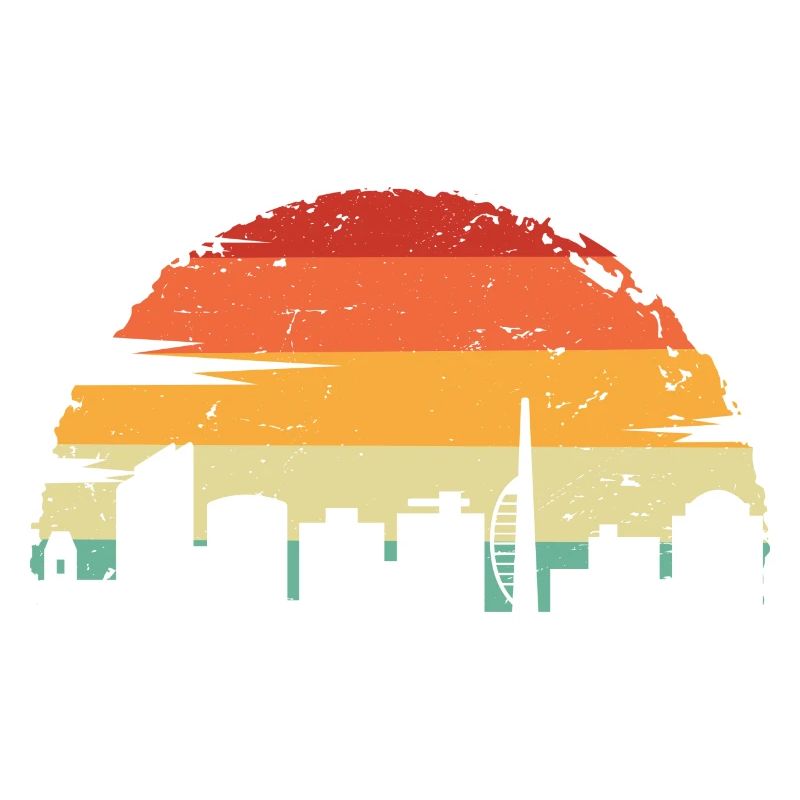 Sunset Skyline Retro Gradient