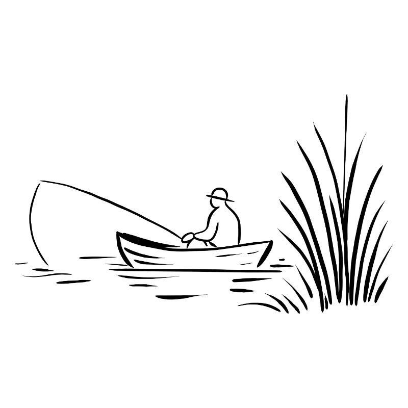Angler im Boot am See