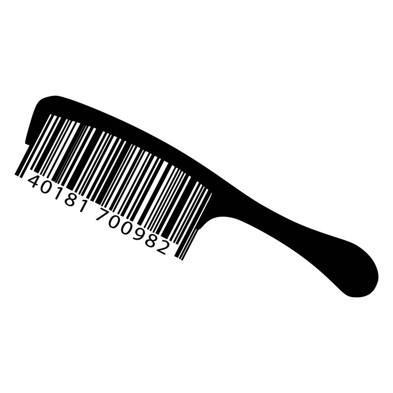 Illustration peigne avec code-barre