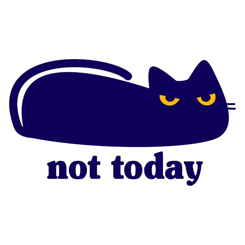 Cat Not Today Lazy Saying