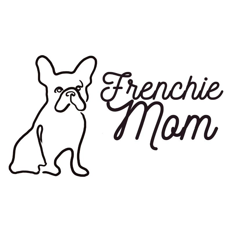 Frenchie Mom Silhouette Script Lineart