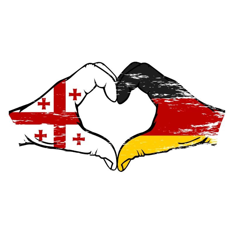 Georgia Germany Flag Hands Heart Shape use