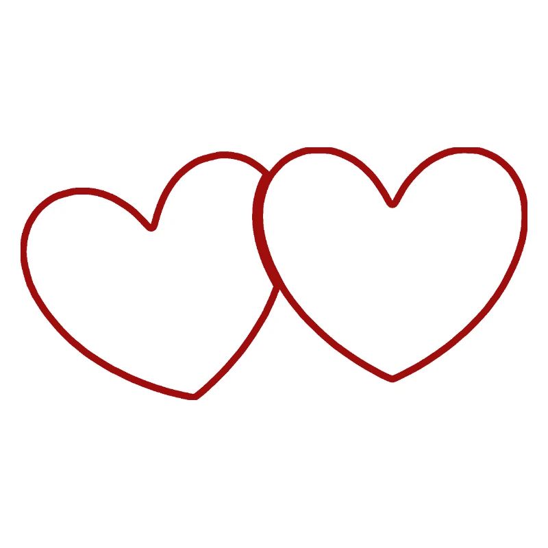 2 cœurs rouges cadeau de la Saint-Valentin