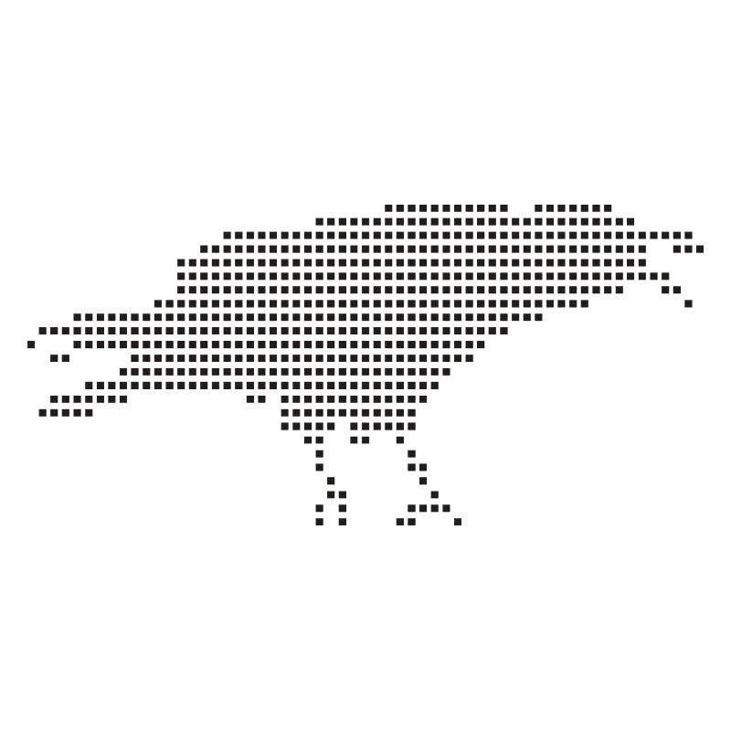 Raven Pixel Dot Silhouette