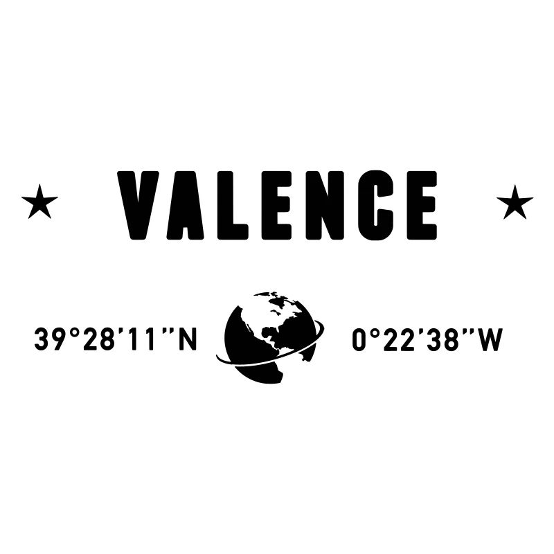 Valence, Espagne, coordonnées GPS, globe