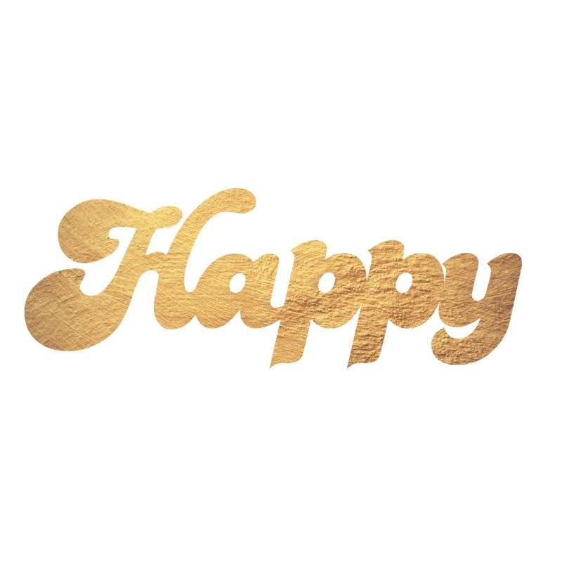 Happy Gold Squiggles Cursive Citations de bonheur