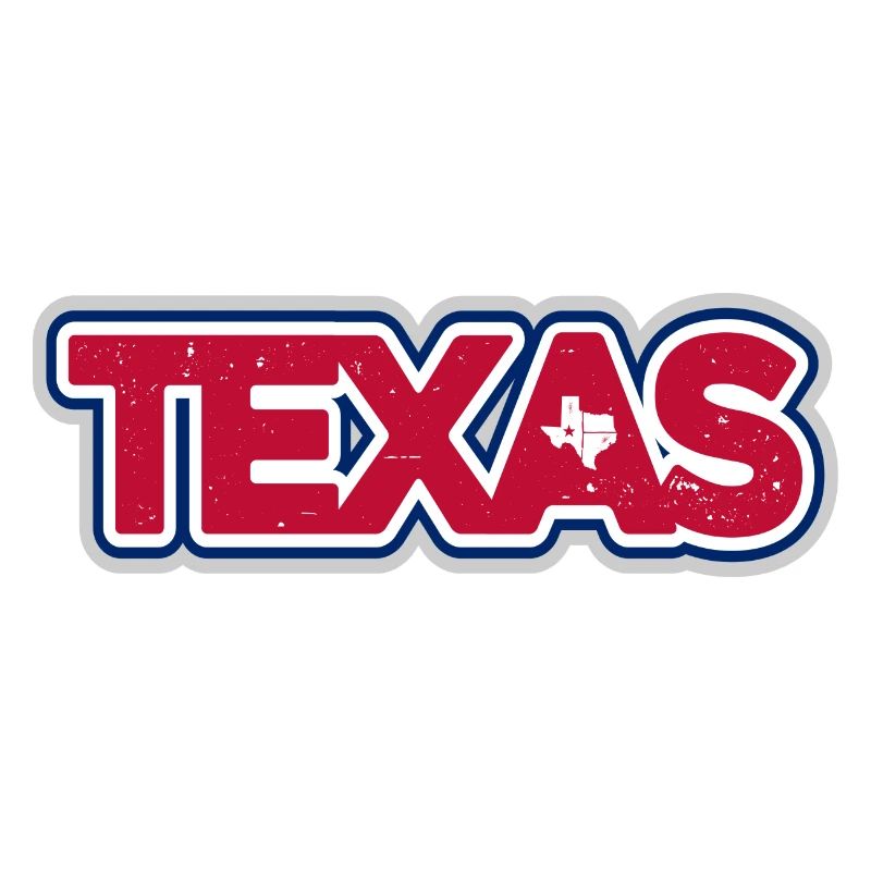 Texas Pride Distressed Typography Logo