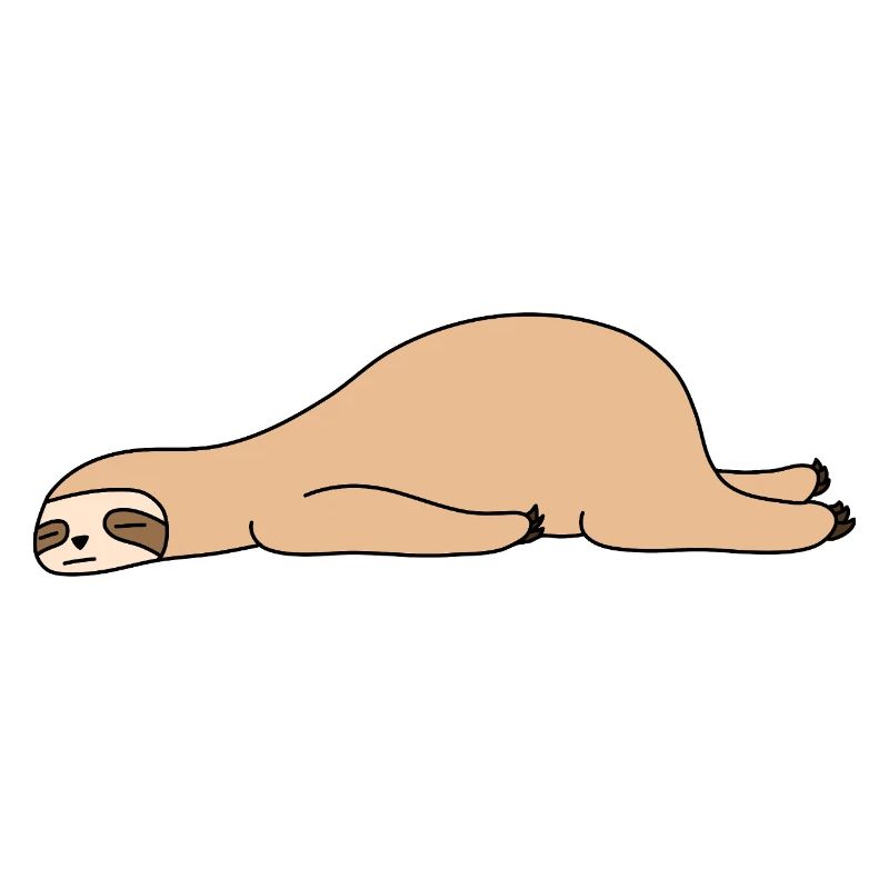 Funny Lazy Sloth Lying Down Tired Sleeping Animal 