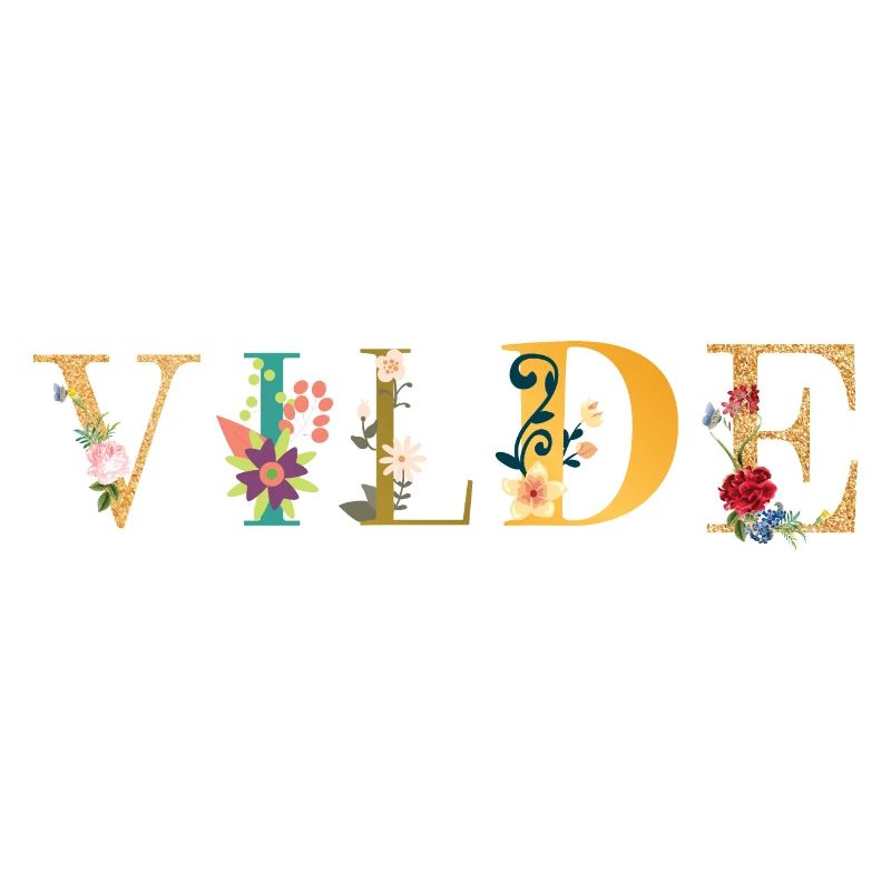 Le nom de VILDE est décoré de fleurs