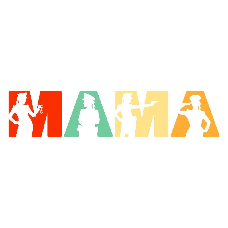 Polizei Mama Polizei Mutter Retro