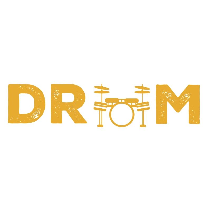 Drum Typography with Drumkit Icon