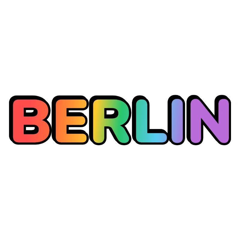 Berlin Rainbow Gradient Letters LGBT