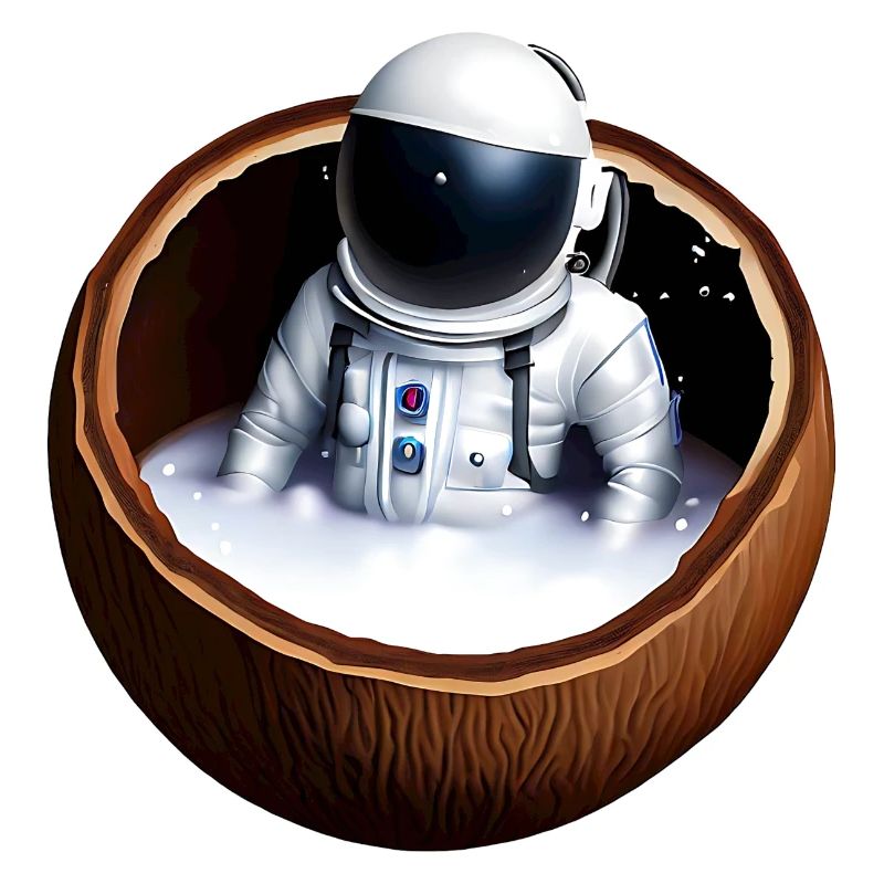 Astronaut in a coconut