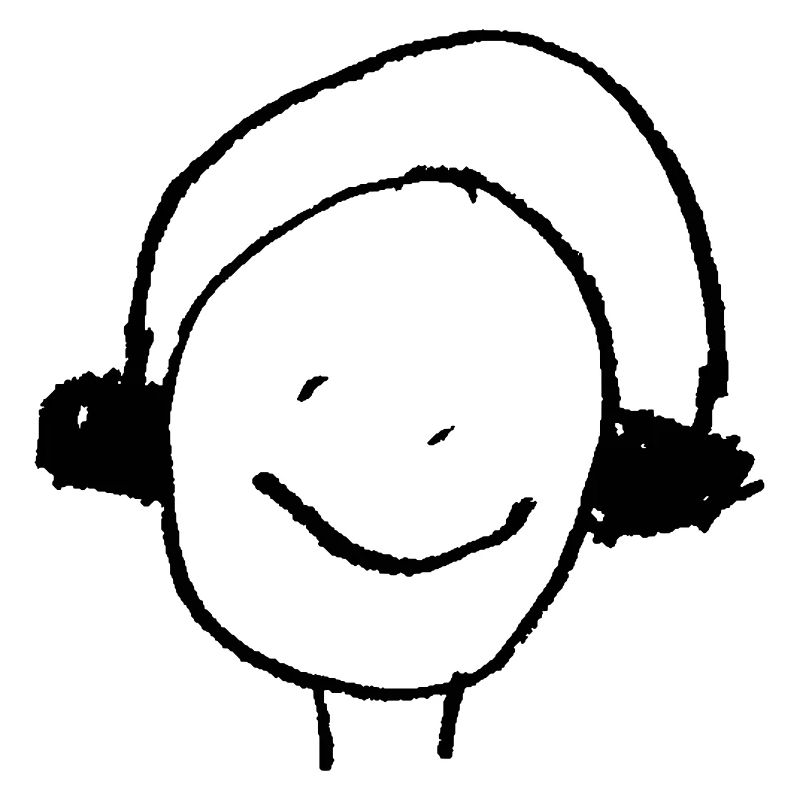 Kopfhörer oder Ohrenwärmer Kinderzeichnung DJ