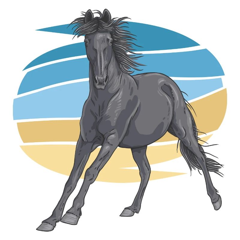 Grauer Pferd im Sunset-Schwung