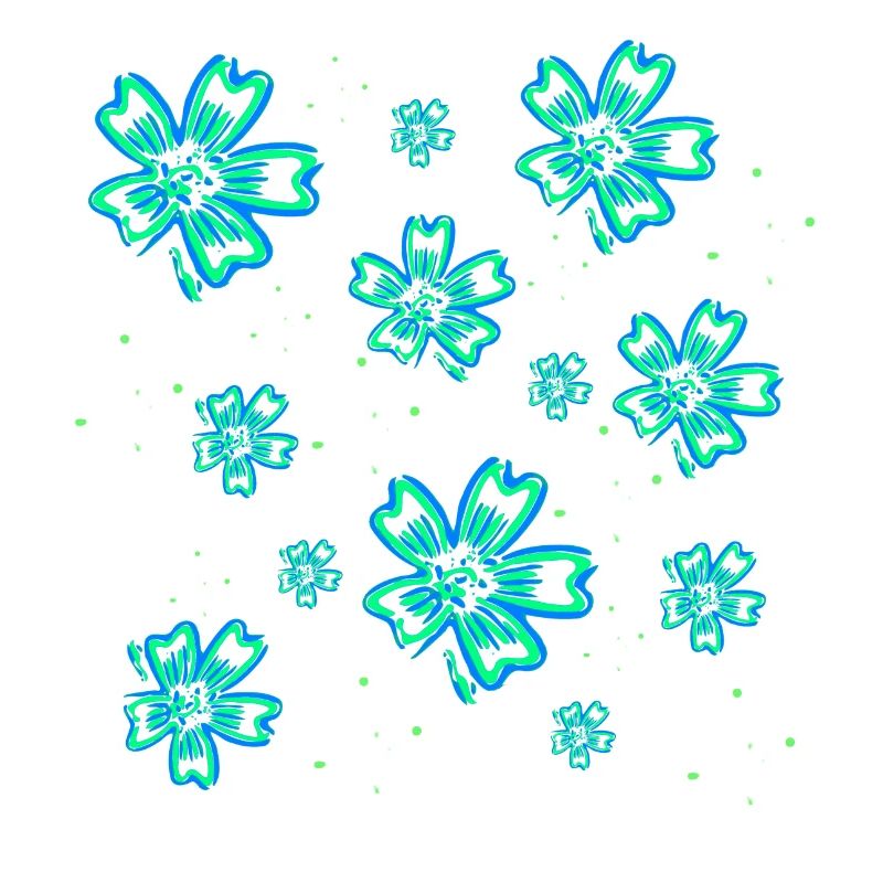 Blumenmuster türkis, blumendrucke mädchen