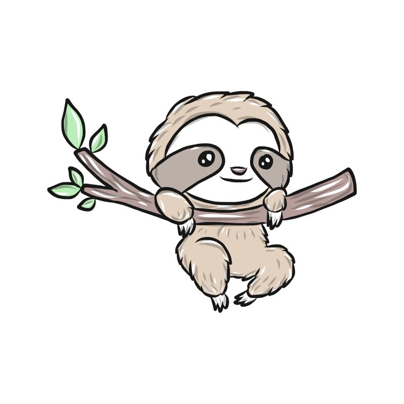Sloth on a branch – Cute tree design