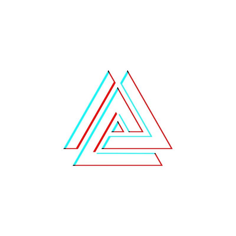 Geometric Triangle Neon 3D