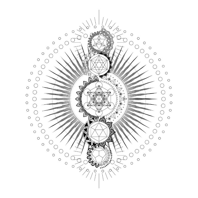 Sacred Geometry Metatron's Cube Black