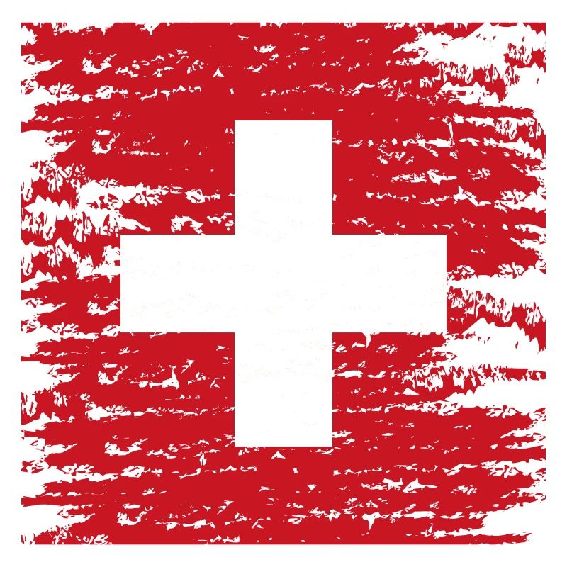 Croix suisse texturée rouge