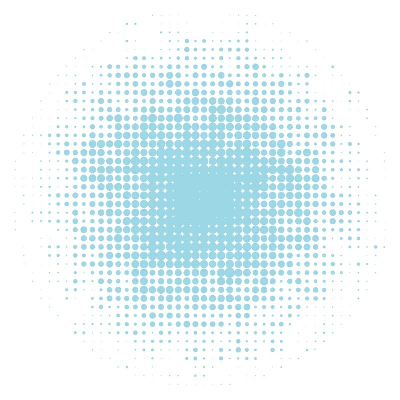 dotted round background light blue