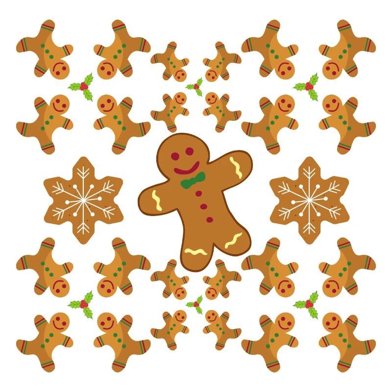 Gingerbread Pattern Gingerbread Men and Stars