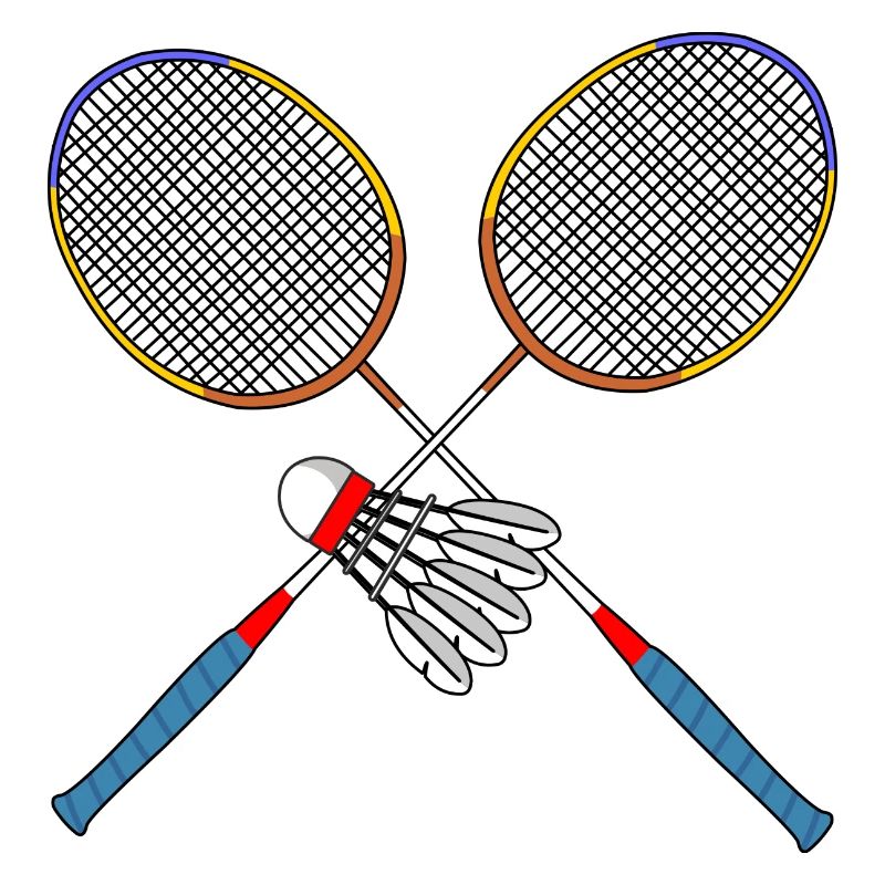 Badmintonschläger und Shuttle