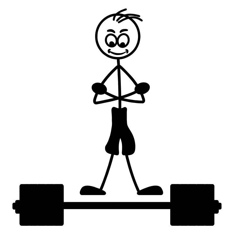 Weight training with hands over each other logo