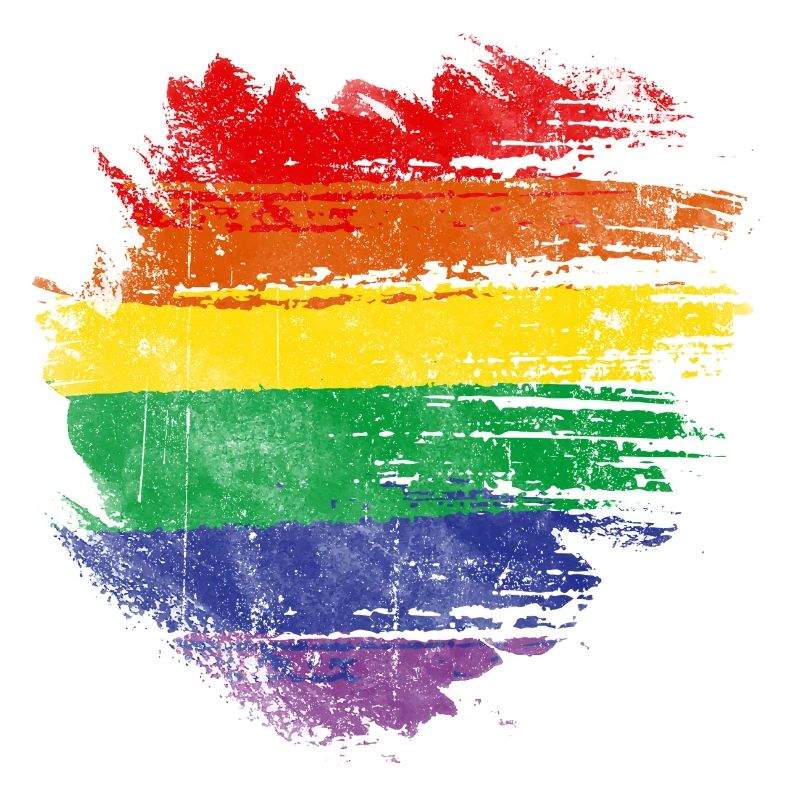 Rainbow Brush Heart