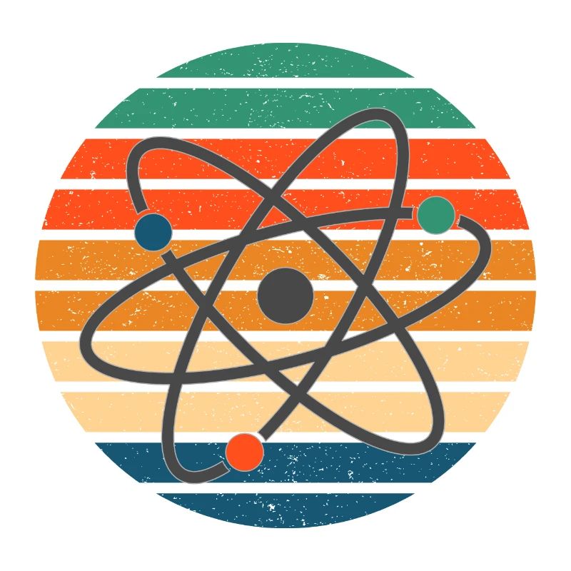 Science, retro sunset Ray - Symbole Atomique