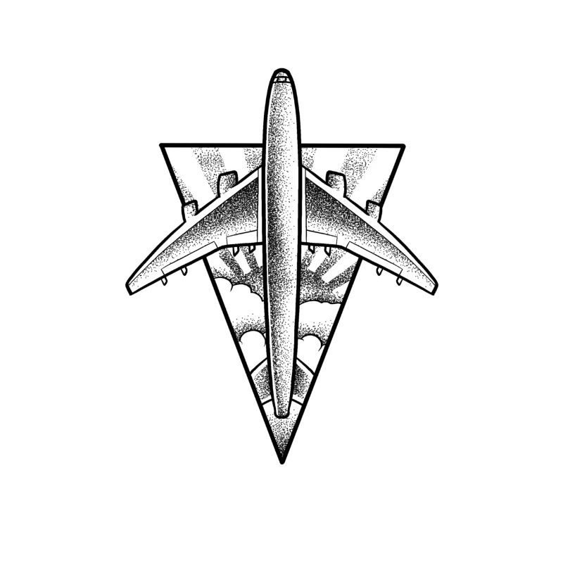 Airplane dotwork tattoo project