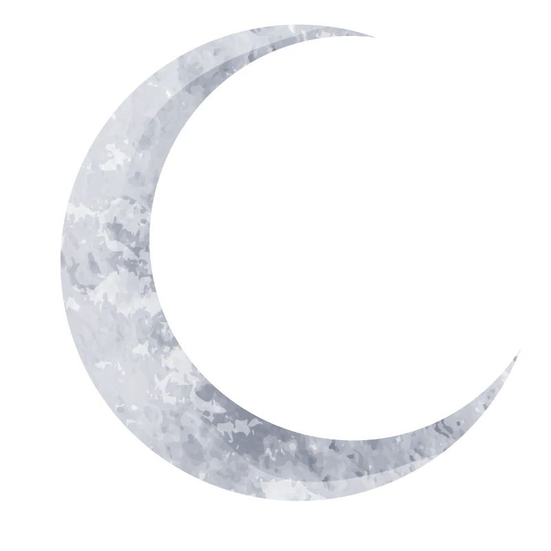 delicate shimmering silver moon