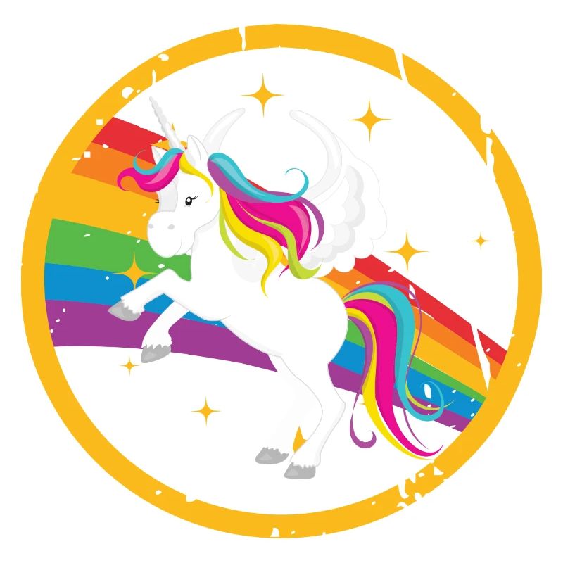 Fabelhafter Einhorn mit Regenbogenmähne