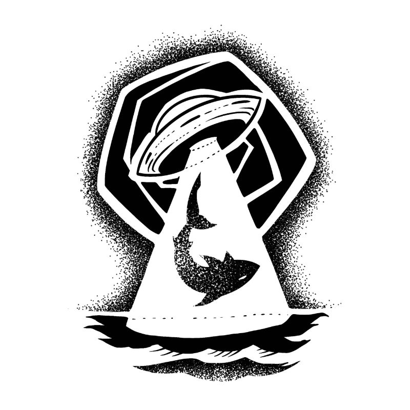 Dotwork UFO shark