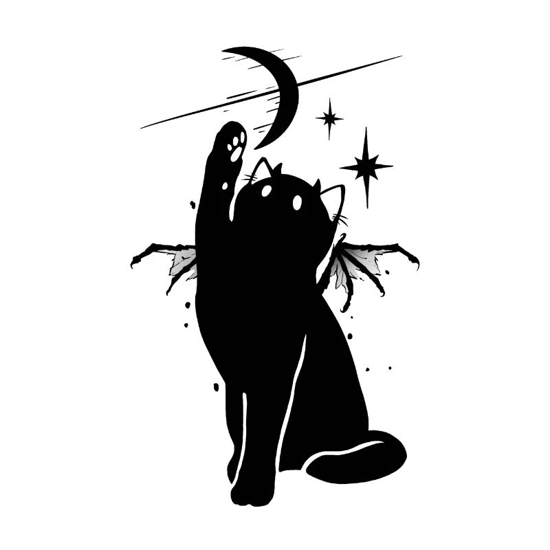 Chat noir dans l'espace