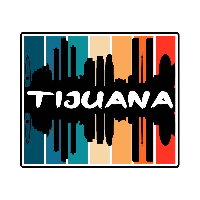 Tijuana Mexico Skyline Silhouette Travel Souvenir
