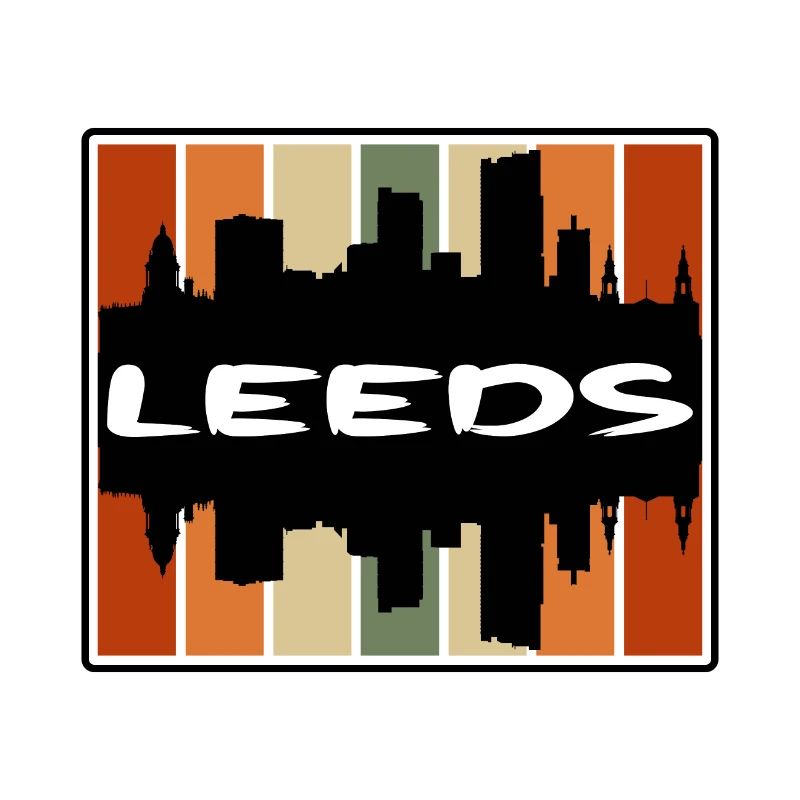Leeds Angleterre Skyline Silhouette Souvenir de voyage