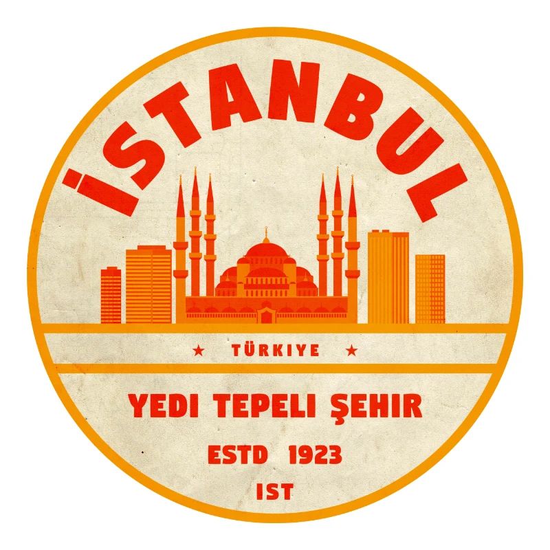 Istanbul Skyline Retro-Abzeichen