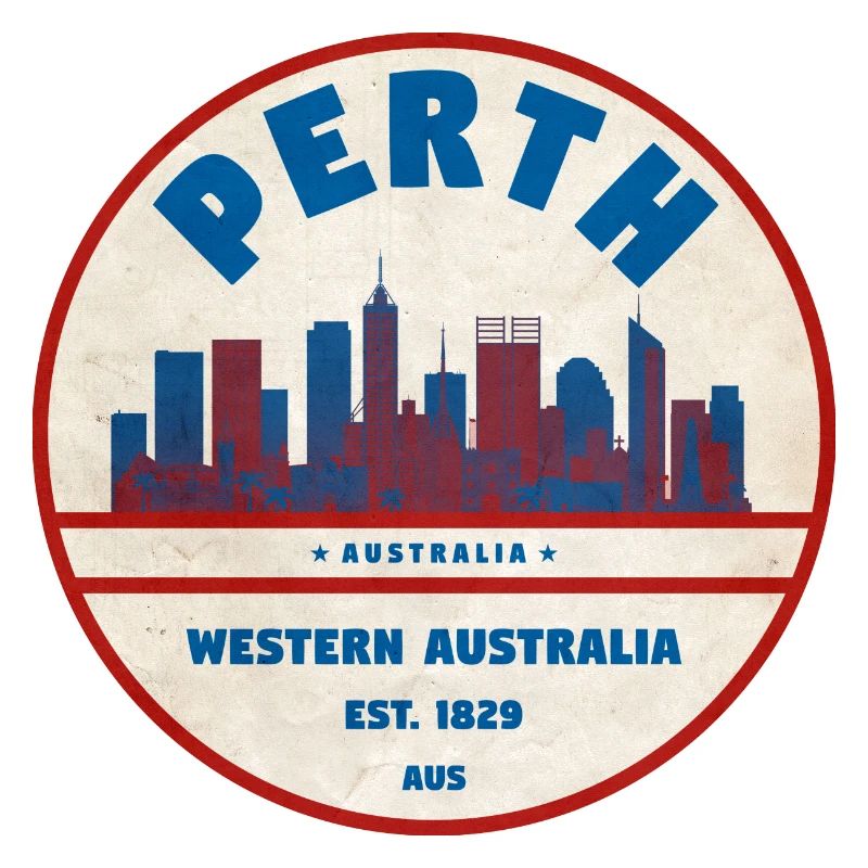 Perth Skyline Retro AU