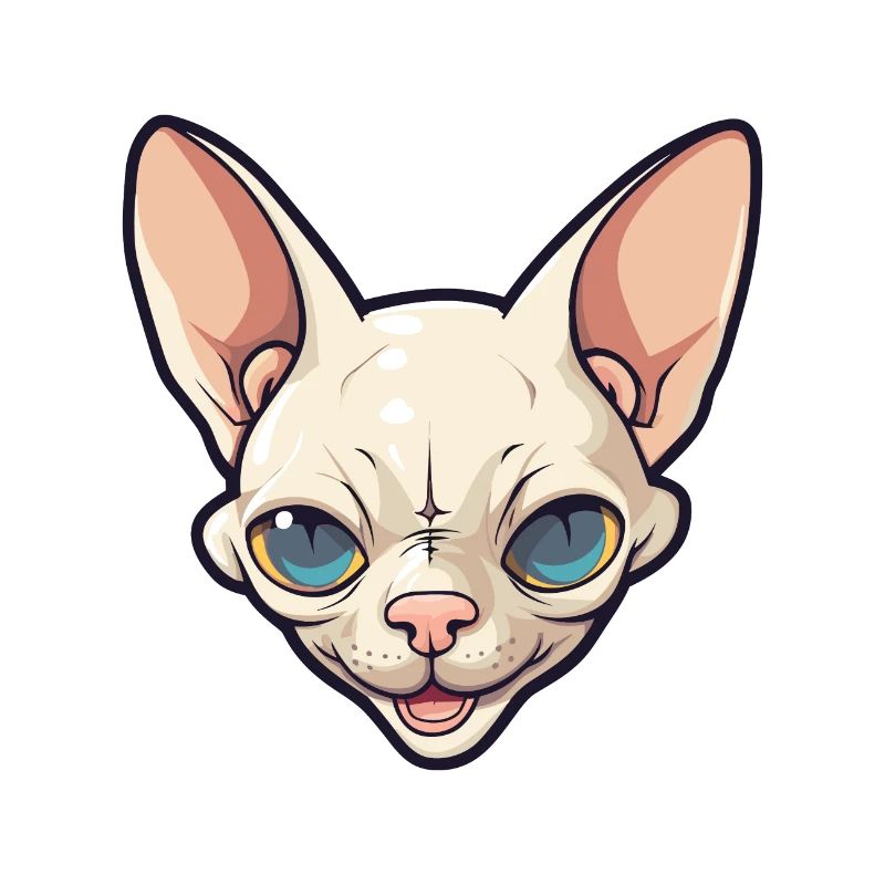 Illustration d’aquarelle de dessin animé de chat Sphynx