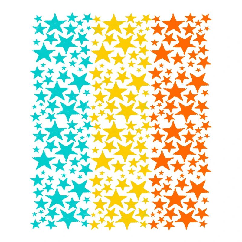 Glowing Rainbow Stars Pattern