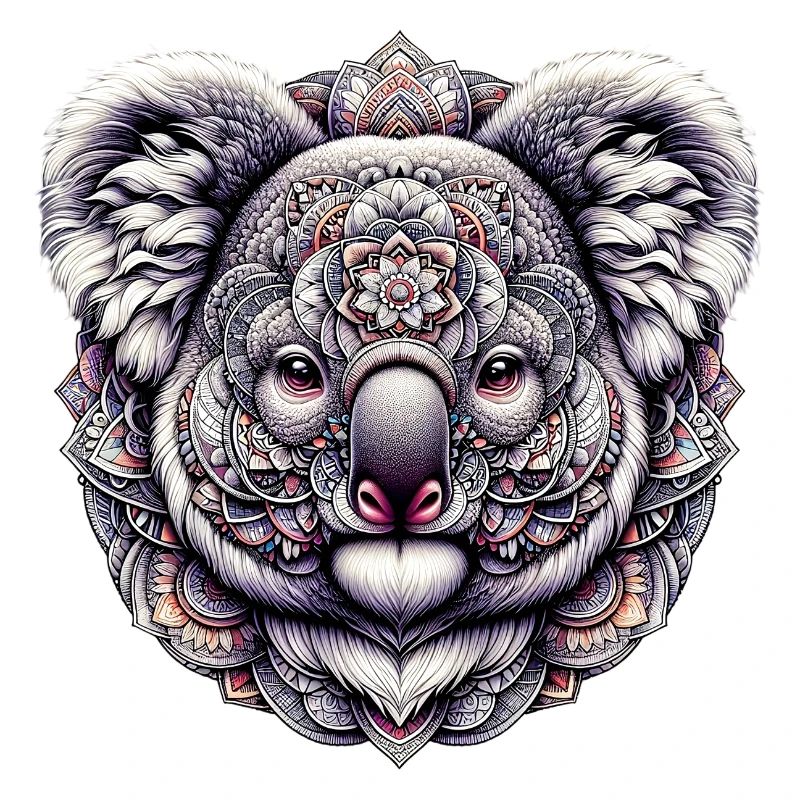Koala decorated with Mandalas