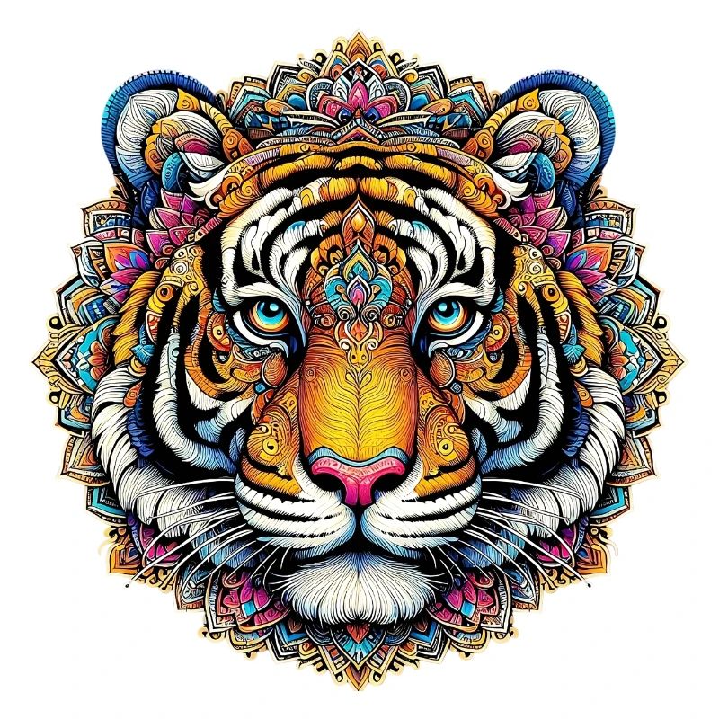 Tiger mit Mandalas verziert