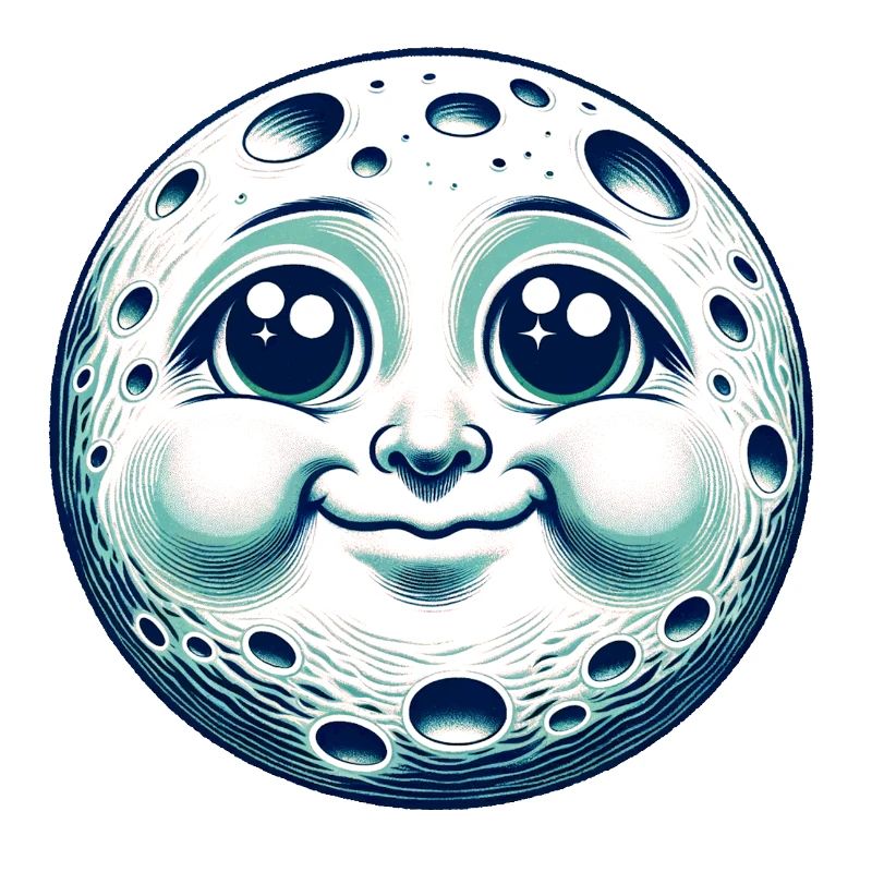 Drôle de lune avec visage