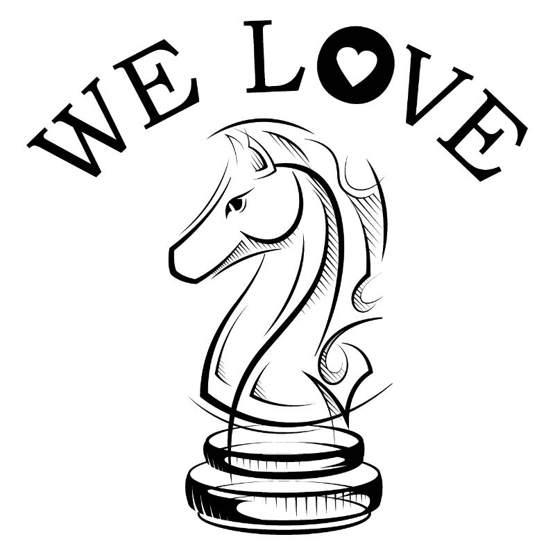 Illustration d’icône d’icône de cheval d’équipe d’amour d’échecs