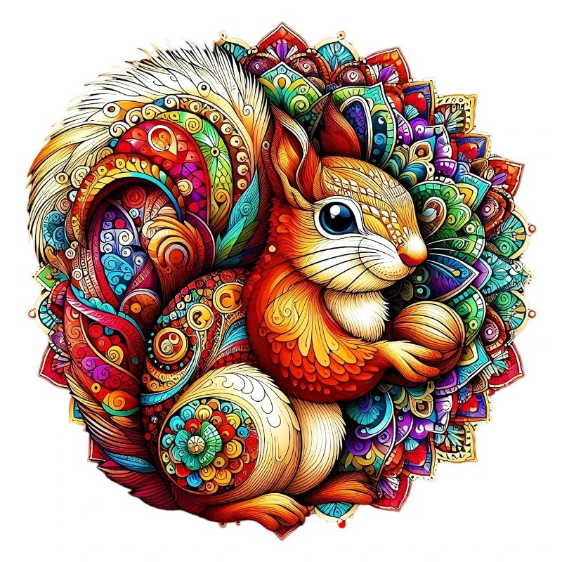 Squirrel decorated with Mandalas