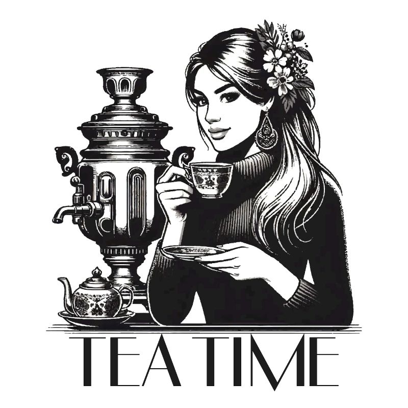 Samowar Teezeit Frau Geschenk