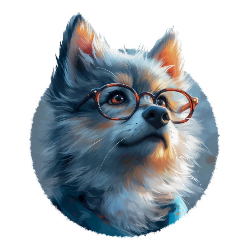 Illustration des Wolfes mit Brille